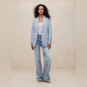 Banana Republic Lina Relaxed Linen Blazer Size 16